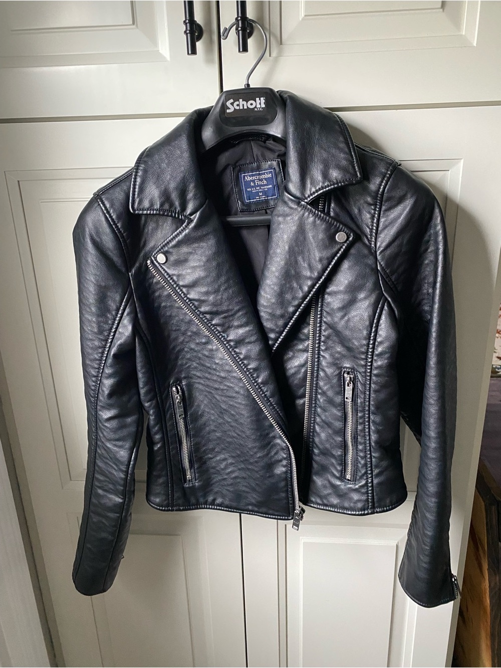 Abercrombie & Fitch Black Moto Leather Jacket